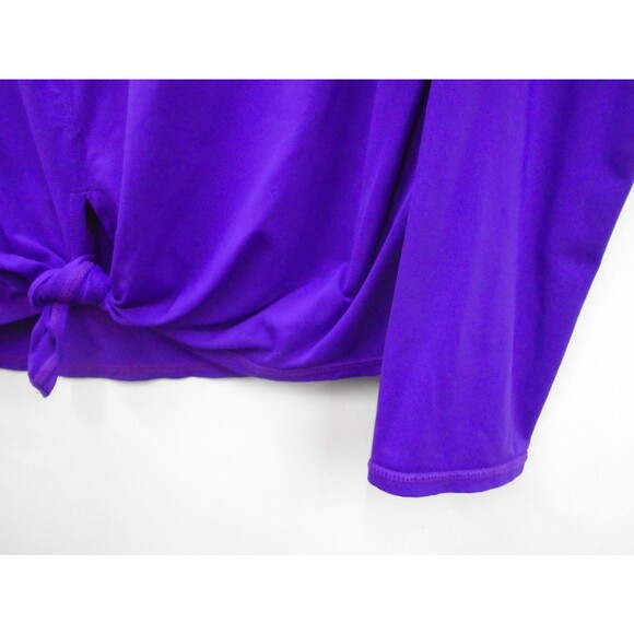 Lilly Pulitzer Kieran Luxletic Womens Size L Long Sleeve Purple Tie Front - Picture 7 of 14